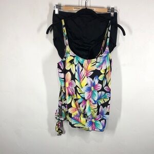 Gabar tropical floral tank two piece swimsuit size 12
